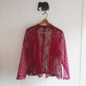 Magenta lace cardigan